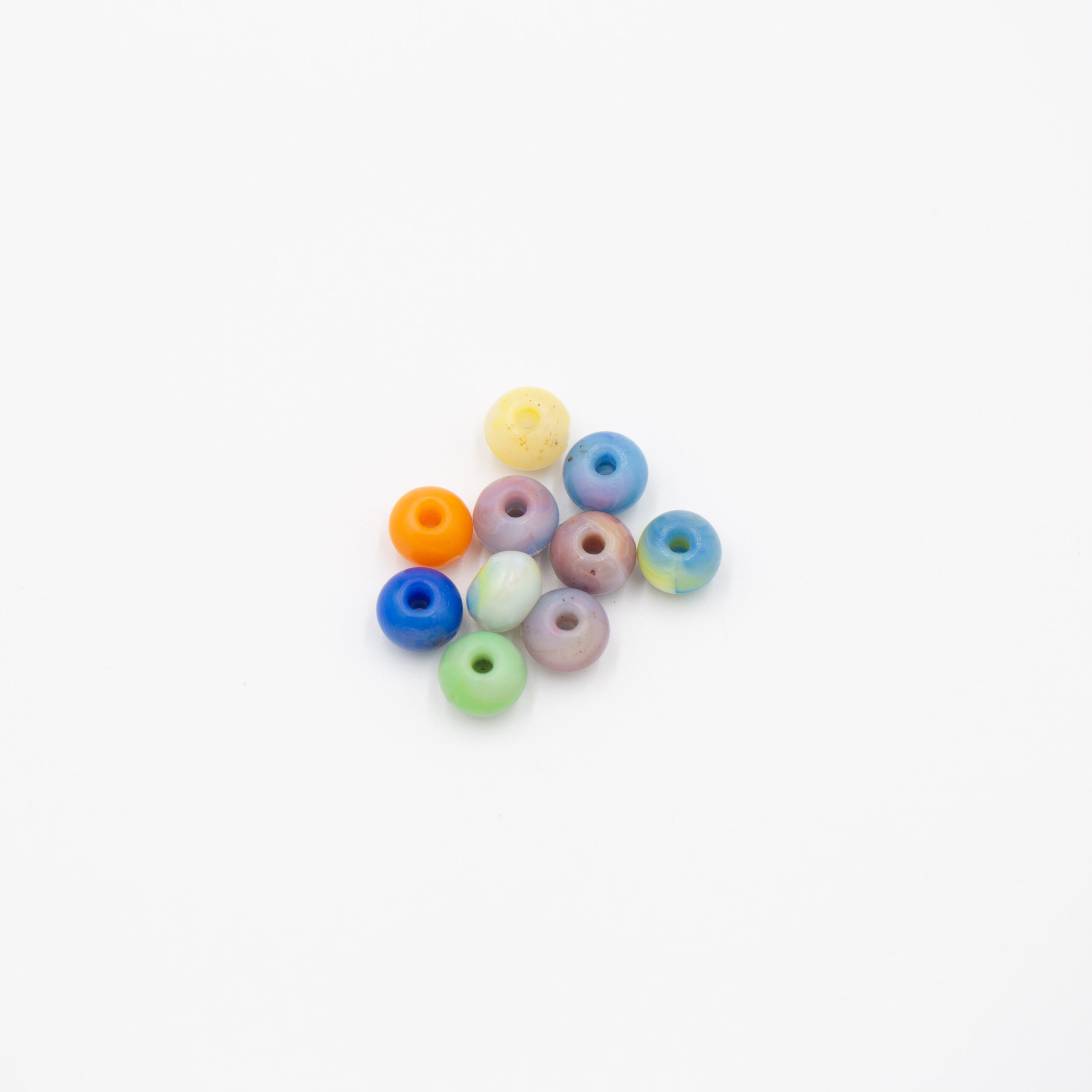 Beads in marine plastic